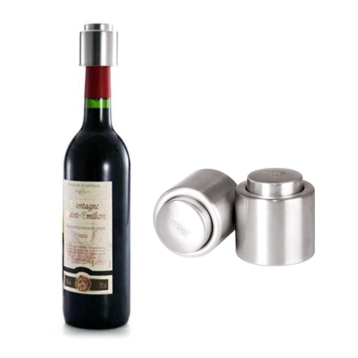 Stainless Steel Push Wine Stopper